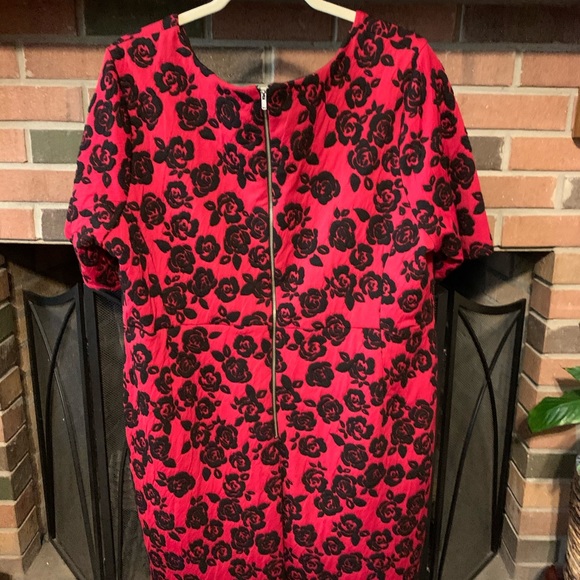 2X Crimson Embroidered Black Roses Dress NWT - Picture 9 of 11